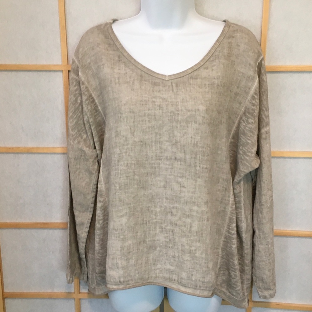Kaktus Linen top Neutral Wheat Color